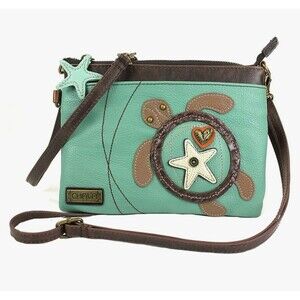 Sold Out CHALA Cute 3D Turtle CROSSBODY Purse w/Adj Strap & Star Zipper Pull 6x8